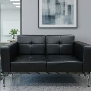 Black Sofa In Stitched Pattern