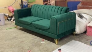 Sofa in Green Velvet