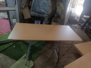Wooden top Table with Steel Frame